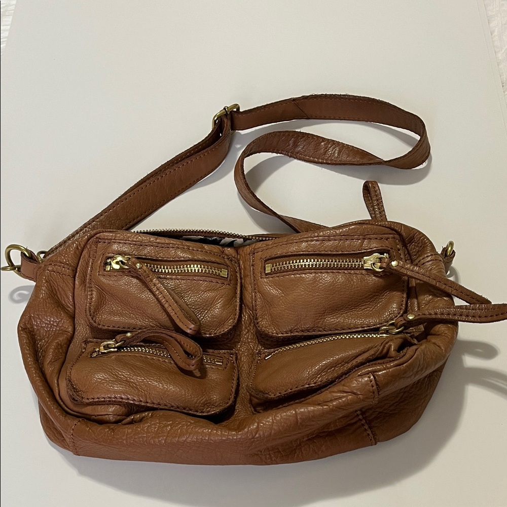 Linea  Pelle Brown Leather Shoulder Bag